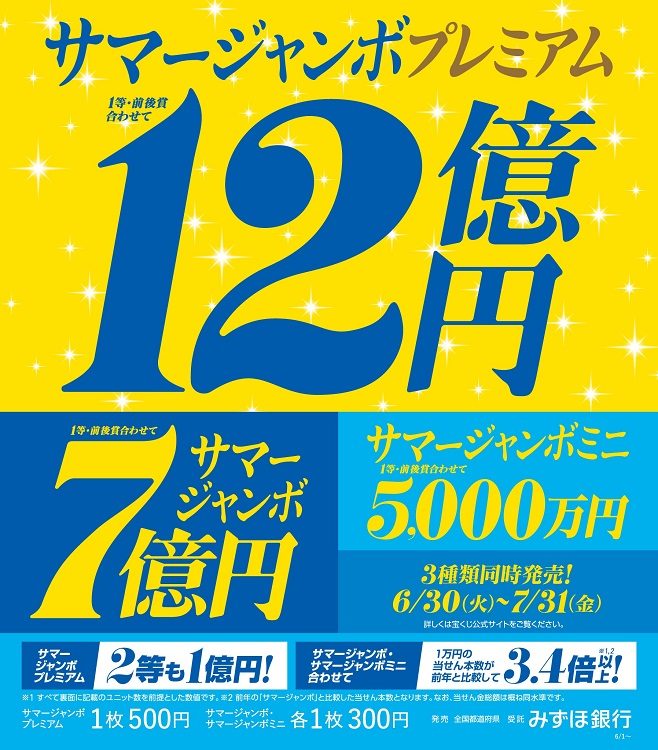 サマージャンボ宝くじ発売!